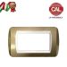 PLACCA 4P CHAMPAGNE METALLO COMPATIBILE LIVING LIGHT 626/4B