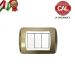 PLACCA 3P CHAMPAGNE METALLO COMPATIBILE LIVING LIGHT 626B
