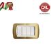 PLACCA 4P ORO OPACO METALLO  serie LIVING LIGHT BTICINO 628/4B