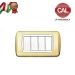 PLACCA 4P OTTONE LUCIDO serie LIVING LIGHT BTICINO