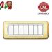 PLACCA 7P OTTONE LUCIDO serie LIVING LIGHT BTICINO