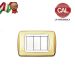 PLACCA 3P OTTONE LUCIDO serie LIVING LIGHT BTICINO