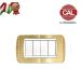PLACCA 4P OTTONE SATINATO serie LIVING LIGHT BTICINO