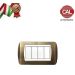 PLACCA 4P OTTONE BRONZO SATINATO OPACO serie LIVING LIGHT BTICINO