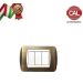 PLACCA 3P OTTONE BRONZO SATINATO OPACO serie LIVING LIGHT BTICINO