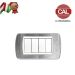 PLACCA 4P OTTONE CROMO SATINATO serie LIVING LIGHT BTICINO