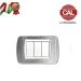 PLACCA 3P OTTONE CROMO SATINATO serie LIVING LIGHT BTICINO