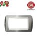 PLACCA 4P OTTONE CROMO LUCIDO+SATINATO serie LIVING LIGHT 646/4B