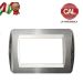 PLACCA 3P OTTONE CROMO LUCIDO+SATINATO serie LIVING LIGHT 646B