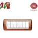 PLACCA 7P LEGNO NOCE NAZIONALE COMPATIBILE LIVING LIGHT BTICINO