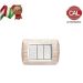 PLACCA 3P LEGNO ROVERE SBIANCATO COMPATIBILE LIVING LIGHT BTICINO
