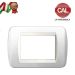 PLACCA 3P BIANCO METALLO COMPATIBILE LIVING LIGHT 680B
