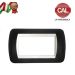 PLACCA 4P NERO METALLO COMPATIBILE LIVING LIGHT 681/4B
