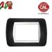 PLACCA 3P NERO METALLO COMPATIBILE LIVING LIGHT 681B