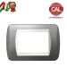 PLACCA 3P GRIGIO ARDESIA METALLO COMPATIBILE LIVING LIGHT 683B