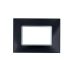 art PLACCA 3P NERO VETRO COMPATIBILE LIVING BTICINO