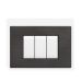 art PLACCA 3P ANTRACITE SPAZZOLATO PVC COMPATIBILE LIVING BTICINO
