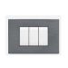 art PLACCA 3P GRIGIO SPAZZOLATO PVC COMPATIBILE LIVING BTICINO