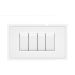 art PLACCA 4P BIANCO SPAZZOLATO PVC COMPATIBILE LIVING BTICINO