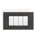 art PLACCA 4P ANTRACITE SPAZZOLATO PVC COMPATIBILE LIVING BTICINO