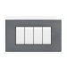 art PLACCA 4P GRIGIO SPAZZOLATO PVC COMPATIBILE LIVING BTICINO