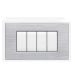art PLACCA 4P SILVER SPAZZOLATO PVC COMPATIBILE LIVING BTICINO