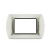 art PLACCA 3P ARGENTO METALLO COMPATIBILE LIVING BTICINO