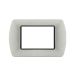art PLACCA 3P PLATINO METALLO COMPATIBILE LIVING BTICINO