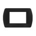 art PLACCA 3P ANTRACITE METALLIZZATO METALLO COMPATIBILE LIVING BTICINO