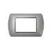 art PLACCA 3P GRIGIO CHIARO METALLO COMPATIBILE LIVING BTICINO