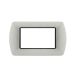 art PLACCA 4P PLATINO METALLO COMPATIBILE LIVING BTICINO