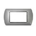 art PLACCA 4P GRIGIO CHIARO METALLO COMPATIBILE LIVING BTICINO