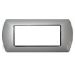 art PLACCA 7P GRIGIO CHIARO METALLO COMPATIBILE LIVING BTICINO