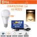 10 LAMPADINE LED 9W 3000K E27 LED LUCE CALDA FSL