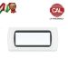 PLACCA 7P BIANCO INTERNO NERO COMPATIBILE LIVING INTERNATIONAL