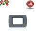 PLACCA 3P GRIGIO ARDESIA INTERNO NERO COMPATIBILE LIVING INTERNATIONAL