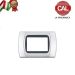 PLACCA 3P CROMO OPACO INTERNO NERO COMPATIBILE LIVING INTERNATIONAL