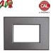 PLACCA 3P ANTRACITE METALLIZZATO METALLO COMPATIBILE VIMAR PLANA PLA105