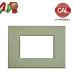 PLACCA 3P VERDE SALVIA METALLO VIMAR PLANA PLA116