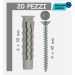 TASSELLO E VITI  DA 6 MM 20 PEZZI IN NYLON tipo FISCHER