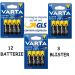 12 BATTERIA AA PILA STILO AA VARTA BLISTER 1,5V 12 PILE